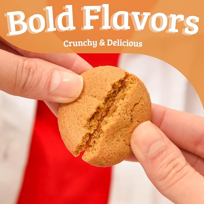 Mi-Del Ginger Flavored Snaps - Crunchy Ginger Cookies - Swedish Ginger Snaps Cookies Old Fashioned - Non-GMO Certified, 0g Trans Fat, Healthy Cookies (Pack of 8)