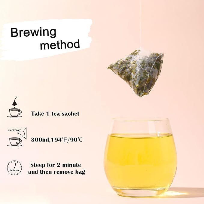 TEAFAY Organic Peppermint Green Tea ??20 Count (40 Cups), 100% Natural, Handpicked, Whole Leaf Pyramid Tea Bags, Individually Wrapped, Refreshing Minty Aroma, Caffeinated, Eco-Friendly