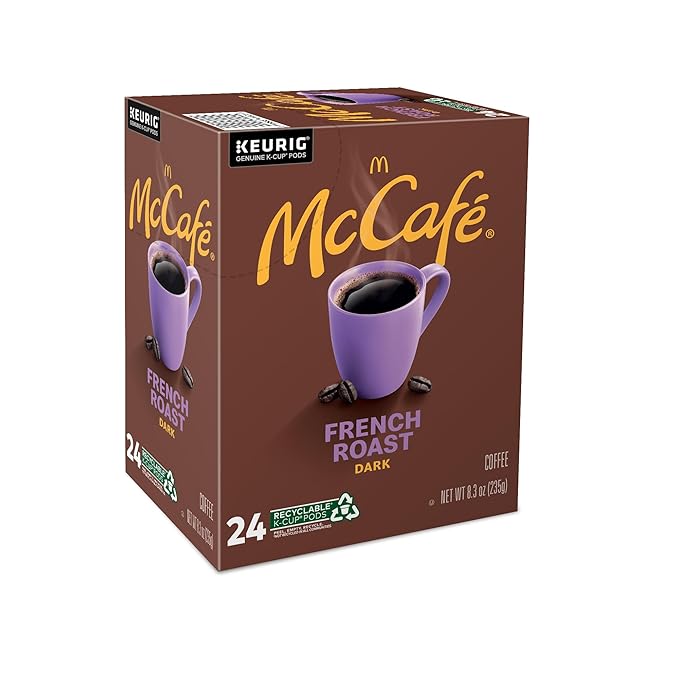 McCafe French Roast, Single Serve Coffee Keurig K-Cup Pods, Dark Roast, 96 Count (4 Packs of 24)