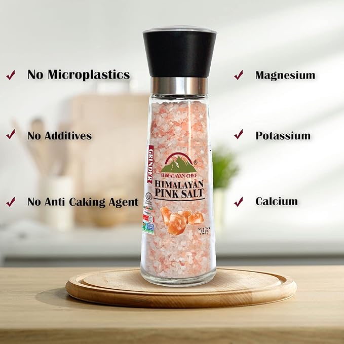 Himalayan Chef Salt Grinder, Refillable-13 Ounce