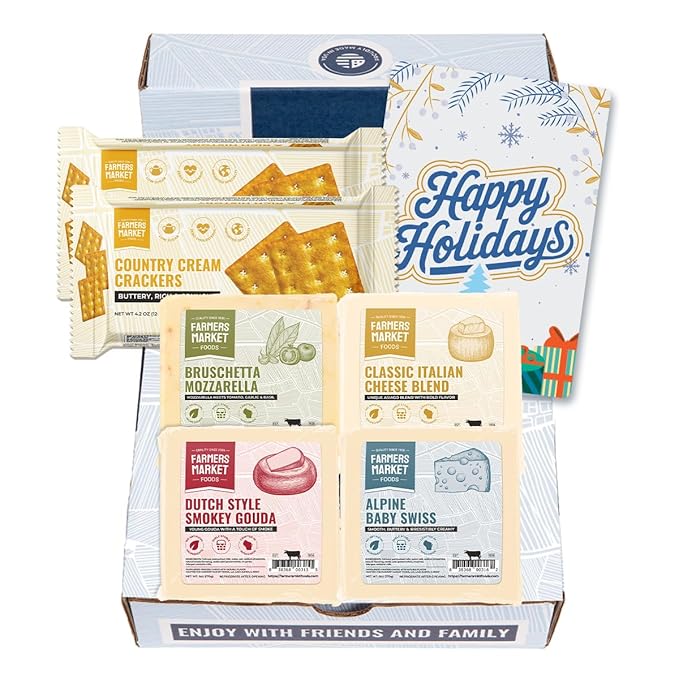 Farmers Market, Gluten Free, Keto, Paleo, Low Sodium, Zero Sugar, Wisconsin Cheese Gift Sets, World Cheese Assortment