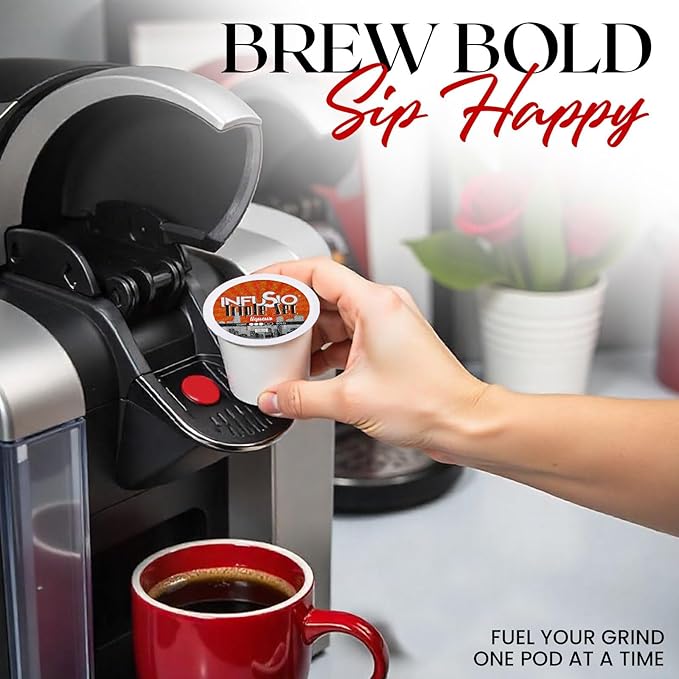 InfuSio Coffee Pods 96 Count Triple Sec Flavored Medium Roast Single serve Coffee pods for Keurig K Cups Brewers - InfuSio Premium Roasted Keurig 2.0 Compatible