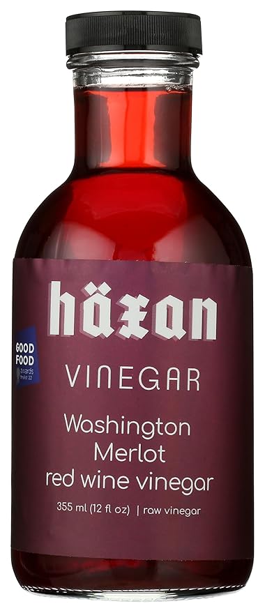 Haxan Ferments Washington Merlot Red Wine Vinegar 12 Fl Oz ??Unpasteurized, Living Vinegar ??Made with Columbia Valley Merlot ??Perfect for Tomato Sauce, Greek Salads, Braising