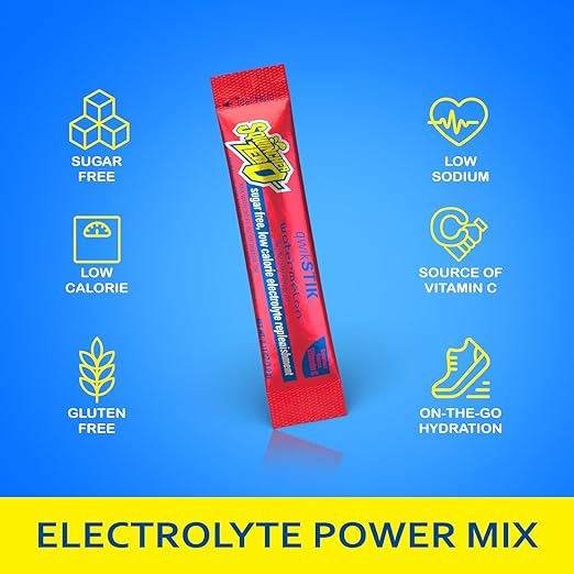 Sqwincher Zero Qwik Stik, Orange, Sugar Free, Low Calorie, Low Sodium Electrolyte Powder Hydration Drink Mix, .11 0z Packet (Pack of 50)