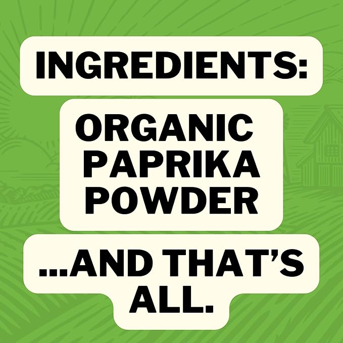 FreshJax Organic Paprika Powder (4.7 oz Large Bottle) Non GMO, Gluten Free, Keto, Paleo, No Preservatives Certified Organic Ground Paprika Seasoning Powder | Handcrafted in Jacksonville