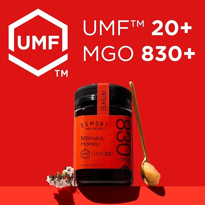 Egmont Honey Manuka Honey UMF 20+ MGO 830+ | 8.8 oz (250 g) | 100% Pure Authentic New Zealand Honey, UMF & MGO Certified, Non-GMO, Kosher, Traceable, Recycled Jar, Immune Support