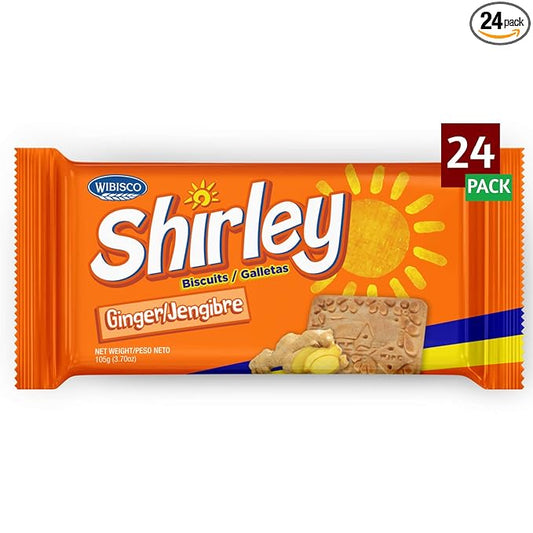 Wibisco Shirley Biscuits, Ginger, 3.7 (Pack of 24)