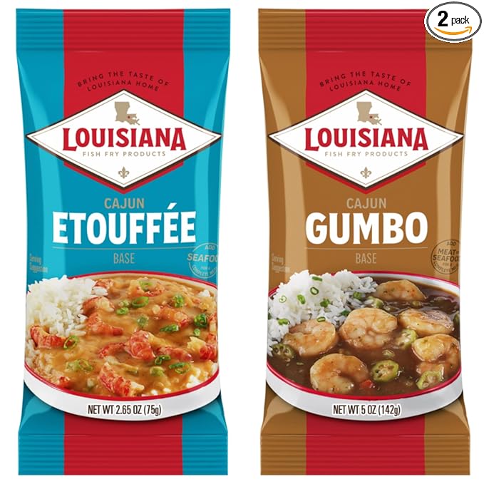 Louisiana Fish Fry Cajun Variety Bundle - Gumbo & Etouffee Bases (Pack of 1 Each) - Just Add Your Favorite Meat and or Seafood - Bring a Taste of Louisiana Home