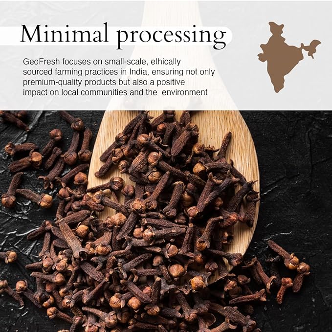 Geo-Fresh Cloves Whole Organic - 1.41 oz (40g) - Organic Cloves Whole - USDA Certified, Non-GMO, Kosher, Gluten Free - Clove Spice for Cooking & Baking - Product of India