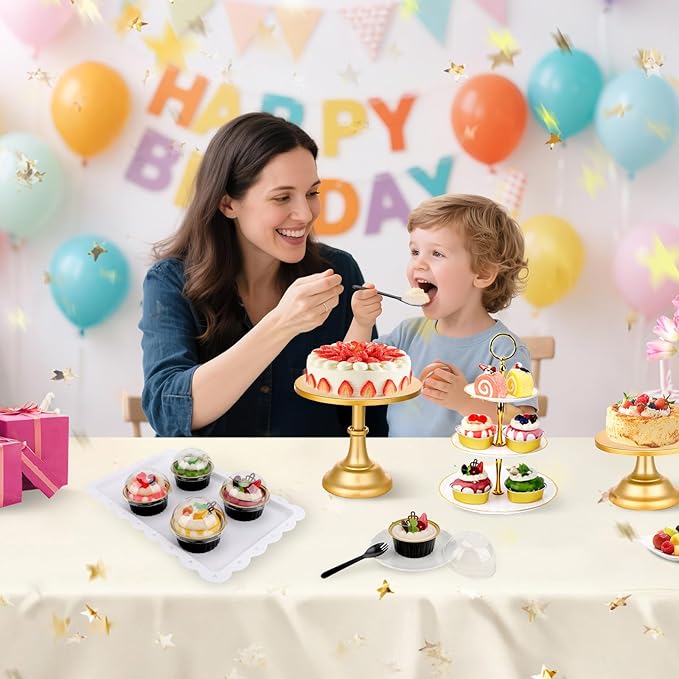 EUSOAR Disposable Ramekins and Individually Wrapped Spoons, 120pcs 5oz Cupcake Liners and Plastic Sporks, Aluminum Foil Baking Cups Mini Cake Pans Ramekins with Lids for Party Wedding Birthday Picnic