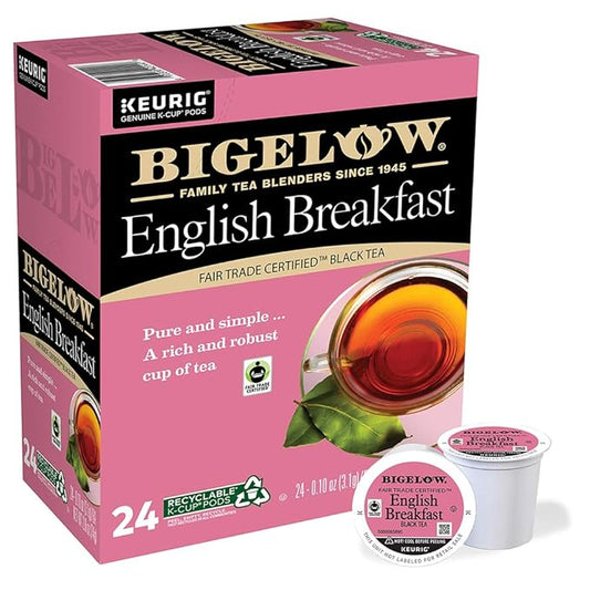 Bigelow English Breakfast Black Tea Keurig K-Cup Pods, Box of 24 Cups (Pack of 4) Caffeinated 96 K-Cup Pods Total