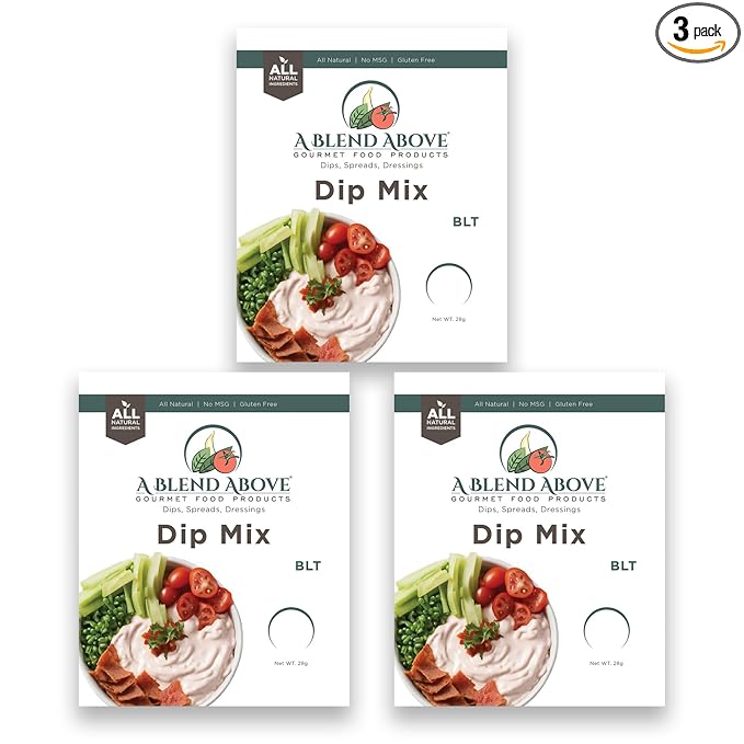 A Blend Above BLT Dip Mix, 1 oz, (3 Pack), Gluten-Free, No MSG, All Natural, No Preservatives, Vegetable Dip, Keto Friendly, Low Carb, Easy to Make