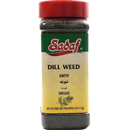 Sadaf Dill Weed 4 oz. - Dried Dill Weed - Dill Seasoning and Spice for Fish, Salads and Soups - Dry Dill Herb for pickling - Natural, Vegan, Kosher, Halal - Packed in USA
