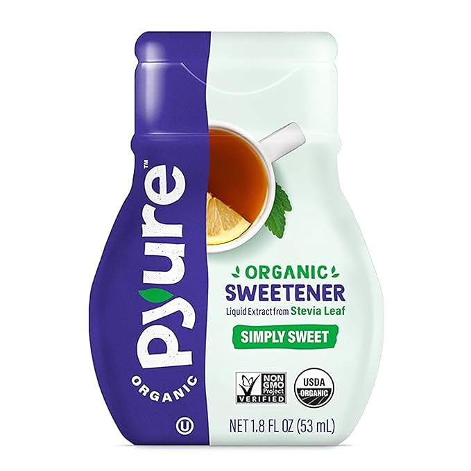 Pyure Organic Liquid Stevia Extract Sweetener ??Zero Calorie, Sugar Free, Keto Friendly, Plant-Based Sugar Substitute ??Non-GMO, Diabetic Friendly, Zero Carb, No Aftertaste ??Simply Sweet ??1.8 fl oz