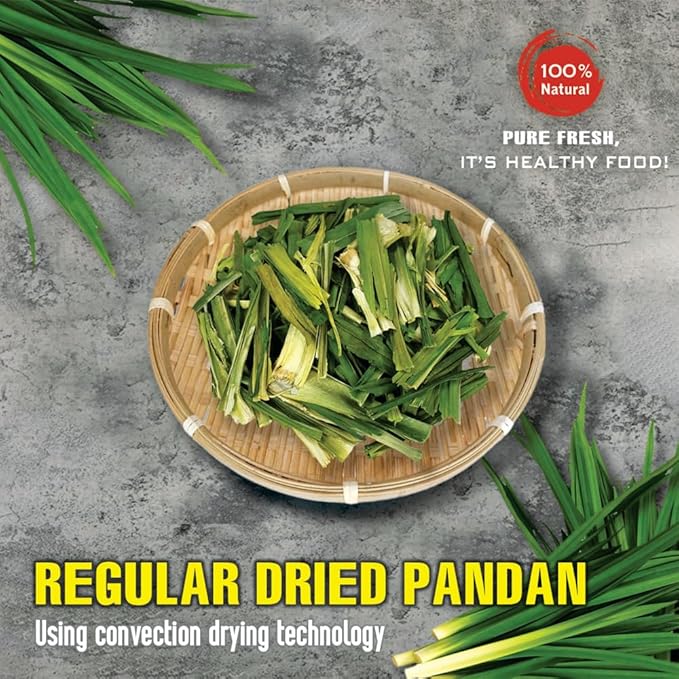 REGULAR DRIED PANDAN 5.29 Oz (150g) VIETFARMFOOD: Natural pure, convection dried seasoning made from real vegetables - perfect for adding flavor to any meal, from cooking, baking, salad, soups, sauces