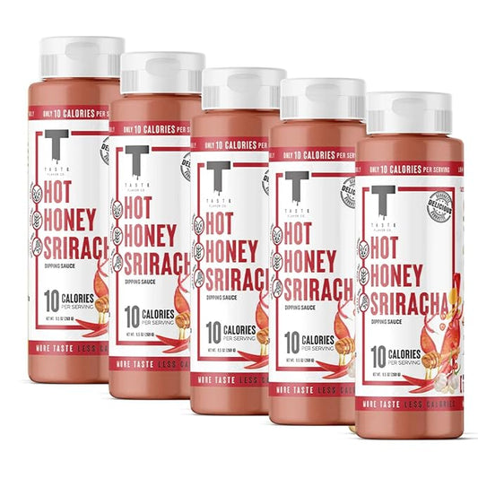 Taste Flavor Co. Grilling, Dipping Sauce and Marinade, Great Tasting, Low-Calorie Sauces, Keto Friendly, No Oils (5 Pack, Hot Honey Sriracha)