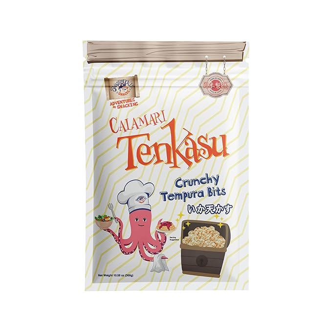 Calamari Tenkasu Tempura Bits 10.58 Ounce, Authentic Japanese Snack by Swashbuckle Snacks, Made in Japan