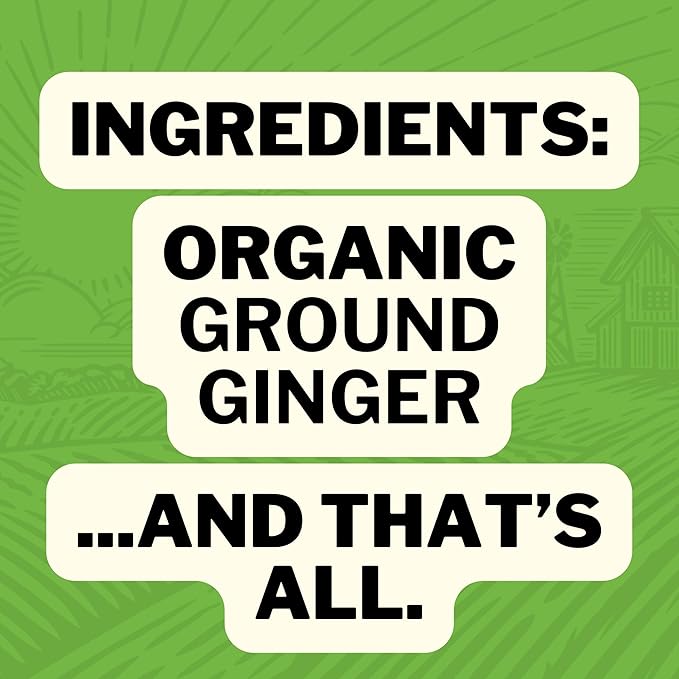 FreshJax Organic Ginger Root Powder – 3.8 oz BPA-Free Bottle, Certified Organic, Non-GMO, Gluten-Free, Keto, Paleo, No Preservatives – Ground Ginger Spice for Cooking, Baking & Smoothies