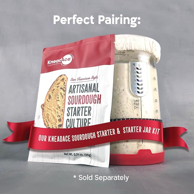 KneadAce Sourdough Starter Culture ??Fast-Activating Natural Wild Yeast for Homemade Bread ??Dehydrated Sourdough Starter for Baking Artisan Loaves, Easy to Use & Perfect for Beginners