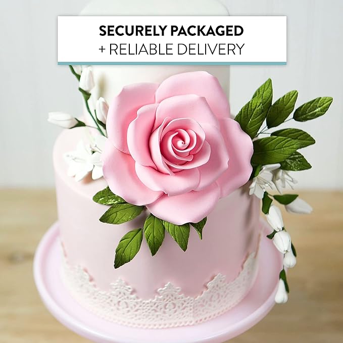 Global Sugar Art Rose Sugar Cake Flowers Jumbo Pink, 1 Count by Chef Alan Tetreault