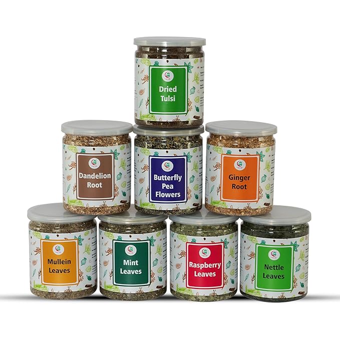 Loose Leaf Tea Set | Upto 450 Servings | Set of 8 teas for Wellness and Flavor Enthusiasts | Experience Blissful Infusion & Refreshing Aromatic Teas! | 100% Natural Ingredients | by Yogi's Gift®
