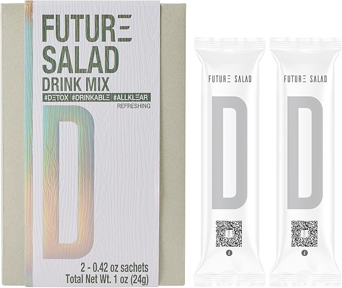 High-Fiber Drink Mix ??5 Salads in One, Moringa & Superfood Blend, Vegan, Nutrient-Rich, 2 Packets