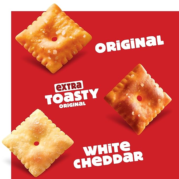 Cheez-It Cheese Crackers, Baked Snack Crackers, Lunch Snacks, Family Size, Variety Pack (3 Boxes)