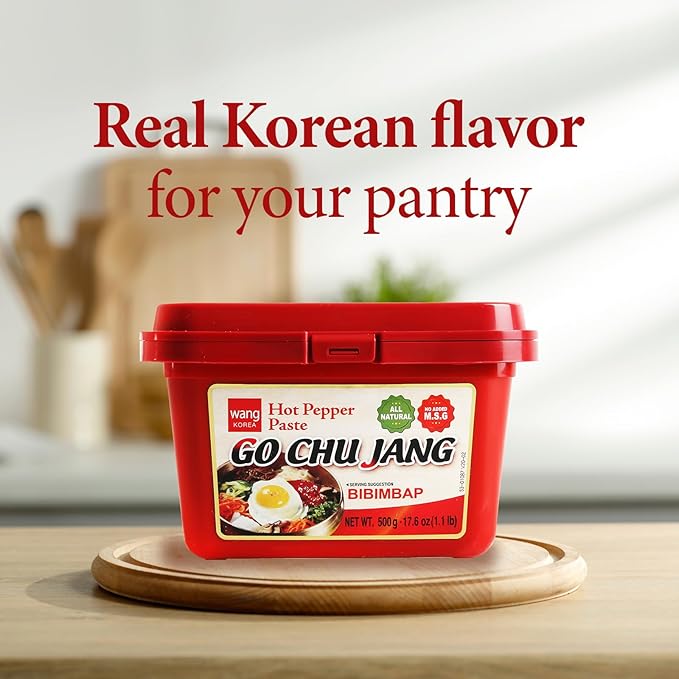 Wang Gochujang - Traditional Korean Red Chili Pepper Paste, Made with All Natural Ingredients, Non-GMO and MSG-Free, 2.2 Lb (Pack of 1) - Spicy, Sweet and Deep Flavor