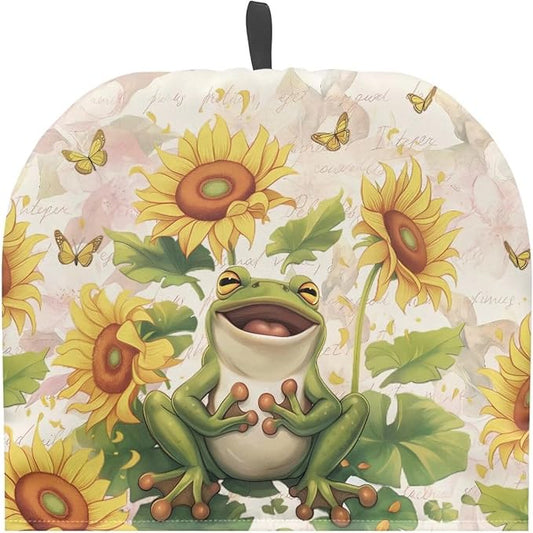 Cute Frog Sunflower Print Tea Cosy for Teapot Large Tea Cozy for Teapot British Tea Cozies for Party Wadding Tea Cosy Covers Fit