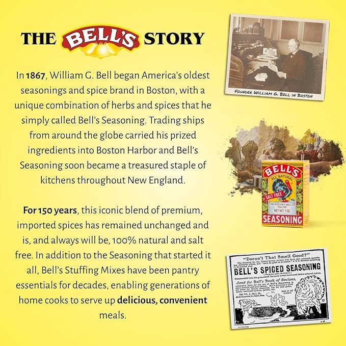 Bell's All Natural Seasoning ??1 oz Box ??Classic Salt-Free Poultry Blend ??Gluten-Free, Kosher, Non-GMO (Pack of 4)