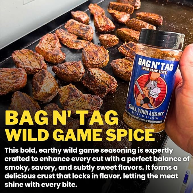 GYAO Bag N' Tag Seasoning – BBQ Rub for Venison, Elk, Bison, & Boar - MSG & Gluten Free - USA Made & Veteran Owned