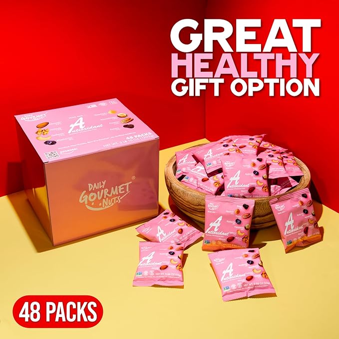 Daily Gourmet Nuts - Unsalted Mixed Nuts Snack Packs/Individually Wrapped Snacks/Nut Snacks/No Peanuts/Healthy Trail Mix Individual Packs/Deluxe Assorted Snacks / 48 Packs