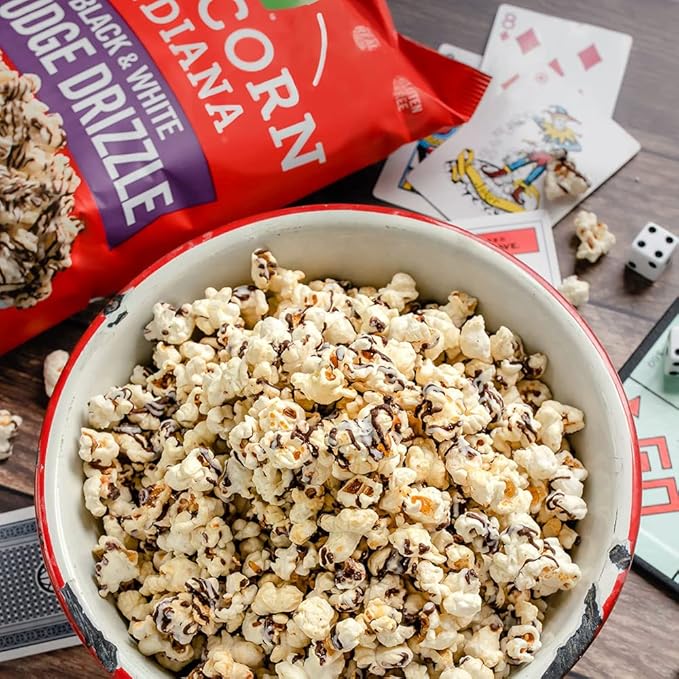 Popcorn Indiana Black & White Chocolate Drizzle (10 Count - 1.0 Oz Each)