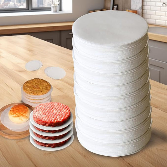 500 Pcs 4 Inch/10 Cm Parchment Paper Rounds ??Non-Stick, Heat Resistant Baking Sheets for Burgers, Cakes & Separating Frozen Patties
