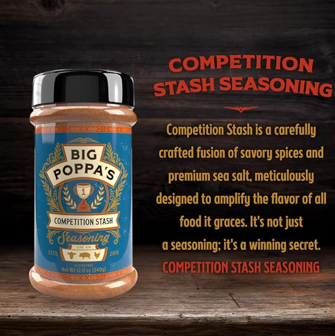 Big Poppa's Competition Stash Seasoning – Gluten-Free Spice Seasoning Mix for Pork, Chicken and even Vegetables for Cooking - Special Blend of Spices to Unleash BBQ Mastery (12 Oz)