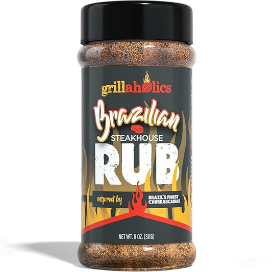 Grillaholics Steak Rub ??Brazilian Steakhouse Style Churrasco Seasoning for BBQ, Grilling & Smoking ??Bold Blend for Picanha, Ribeye, Beef, Pork & Chicken