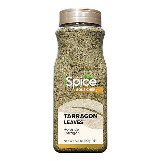 iSpice | Tarragon Leaves | 3.5 oz | Bulk Size, Restaurant Supply, Cooking Essentials, Value Bottle | Premium Herbs | Kosher | (3.5 OZ)