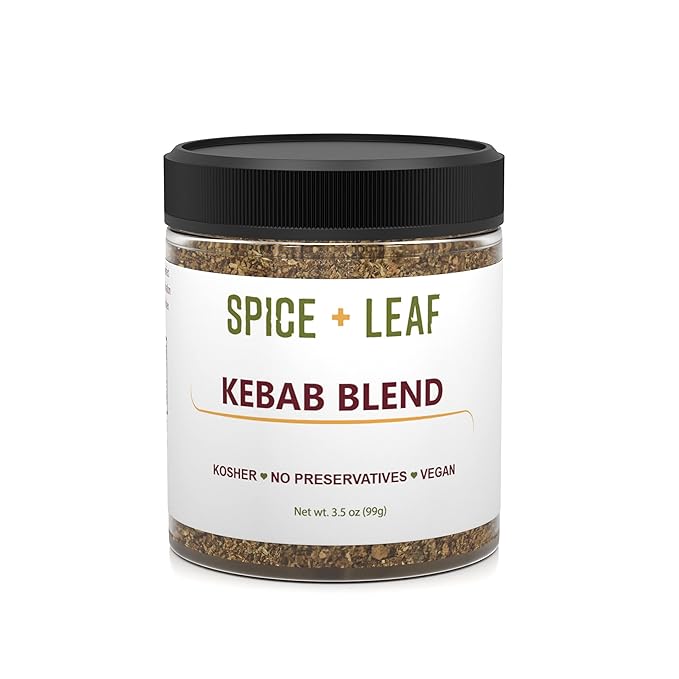 Premium Kebab Blend by Spice + Leaf, 3.5 oz - Kosher, Vegan Preservative Free Spice. Vegetarian, Dairy Free and Salt Free