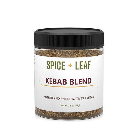 Premium Kebab Blend by Spice + Leaf, 3.5 oz - Kosher, Vegan Preservative Free Spice. Vegetarian, Dairy Free and Salt Free
