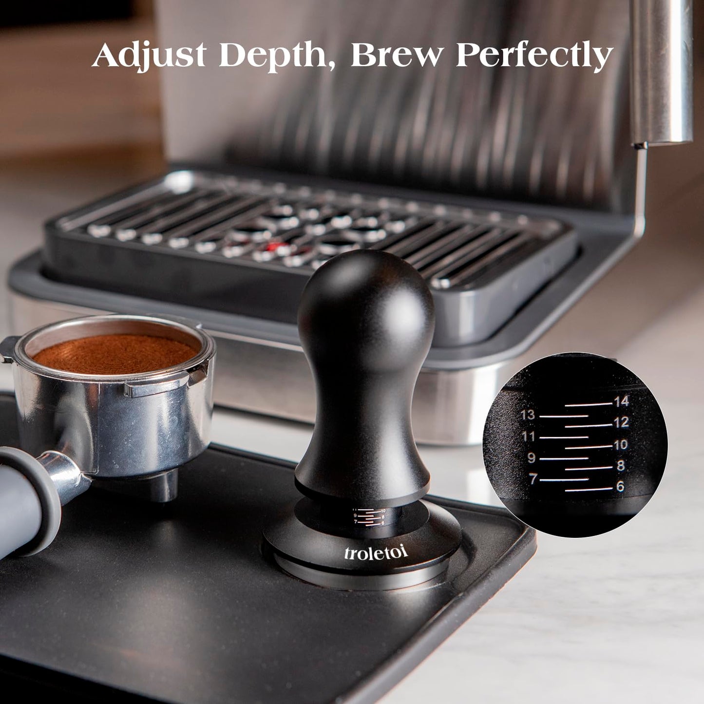 troletoi 7 PCS Espresso Accessories Kit: 53.3mm Espresso Tamper, Coffee Distributor, Puck Screen