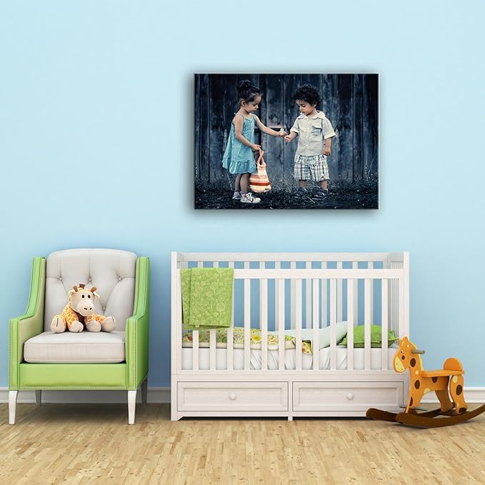 Hoopwarte Personalized Custom Canvas Prints, Photo on Canvas Transform Your Photos into Stunning Framed Wall Art-Personalized Prints pictures Wall Art Decor(16L?쐘12W 40x30cm)