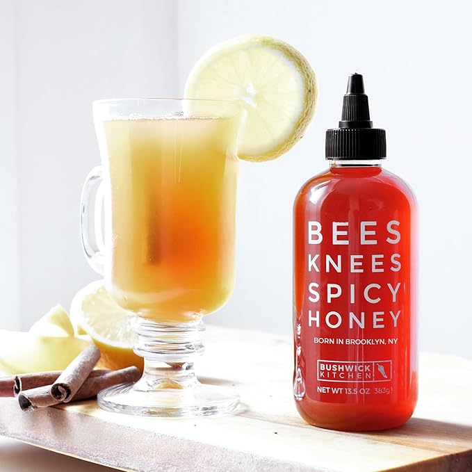 Bees Knees Spicy Honey, 92 oz Bulk Bottle Pure Honey Infused with Oleoresin Habanero Peppers, Gluten Free, Paleo Friendly, Wildflower Natural Hot Sauce Gifts, Food Gifts
