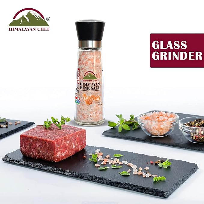 Himalayan Chef Salt Grinder, Refillable-13 Ounce
