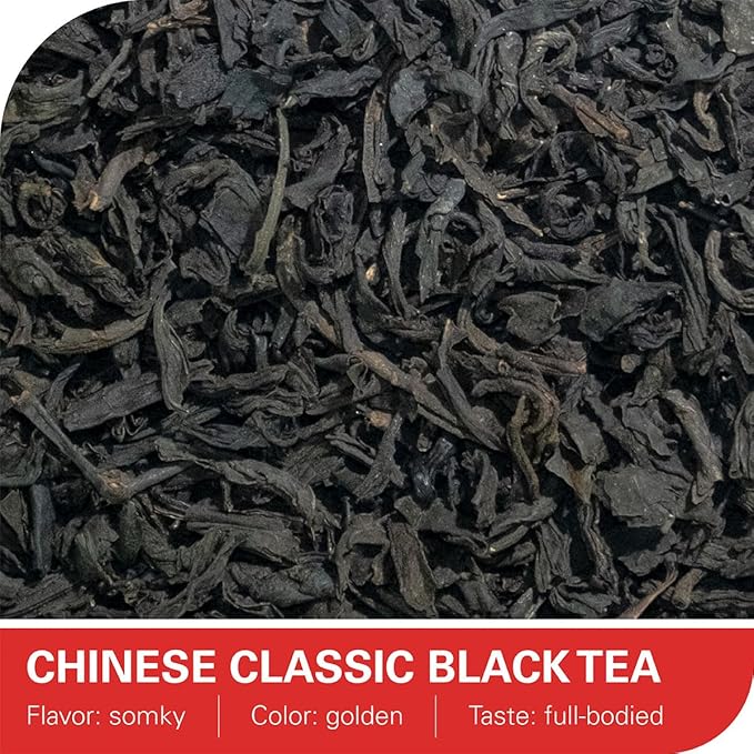 WT WEETEE Organic Lapsang Souchong Tea Loose Leaf, Organic Smoky Black Tea 8 Ounces, Natural Caffeine & Antioxidant, Traditional Chinese Tea