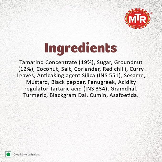 MTR Puliogare Powder – Authentic Indian Spice Blend of Tamarind, Coconut, Red Chilli, Jaggery, Peanuts, Coriander, Curry leaves and Sesame – Ideal for Tamarind Rice in 3 Easy Steps – 200g