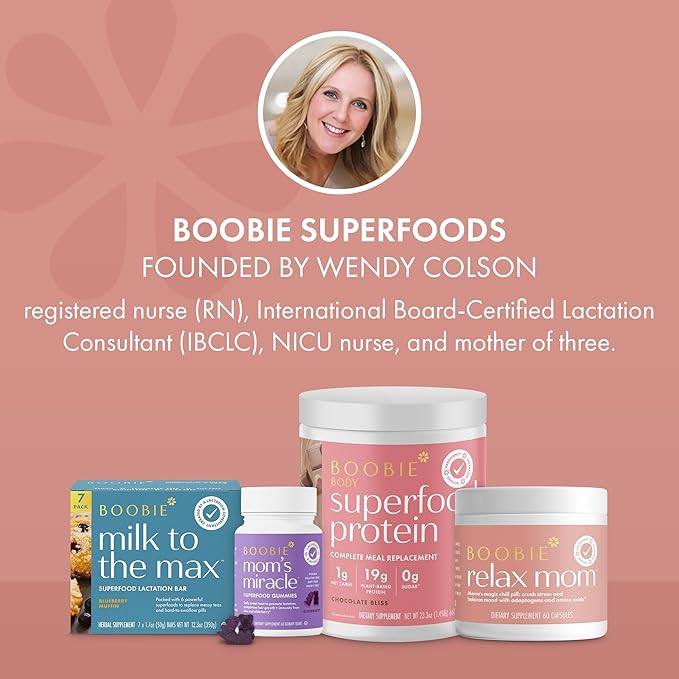 Boobie Bar Superfood Blueberry Muffin Lactation Bar for Breastfeeding Moms to Increase Milk Supply | #1 Selling Lactation Snack Bars | Vegan, Fenugreek-Free, Gluten-Free, Dairy-Free (7 Bars)