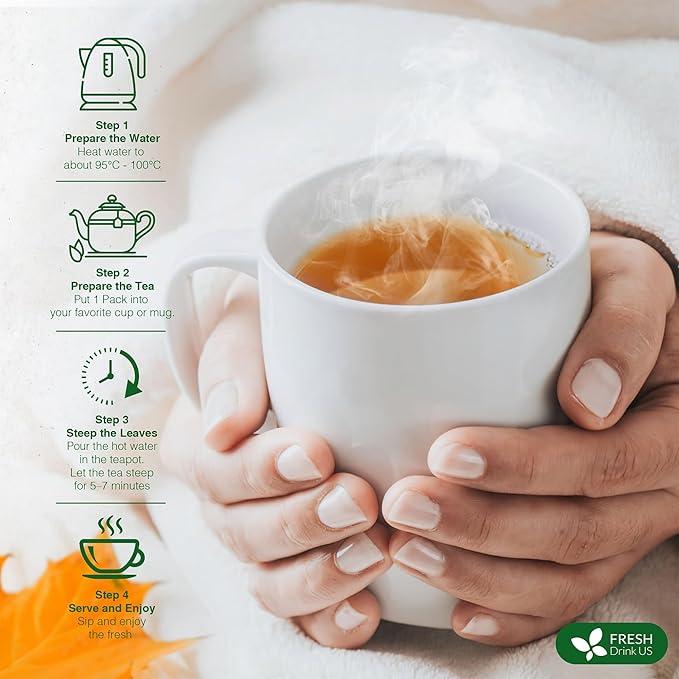 FreshDrinkUS, Oil-Reducing Herbal Tea ??40 Tea Bags | Blend of Winter Melon, Lotus Leaf, Ginger, Hawthorn, Gardenia Fruit, Rose, Cassia Seed & More | Naturally Caffeine-Free | Delicious Hot or Iced