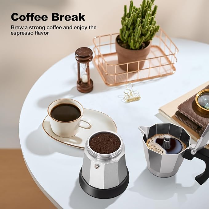 Electric Aluminum Moka Pot 5-6 Cup 270ml Espresso Maker with Detachable Base Ideal Coffee Makers for Home MochaPot Italian and Cuban Cafì±?Coffeemaker Espressomaker CoffeePot Silver
