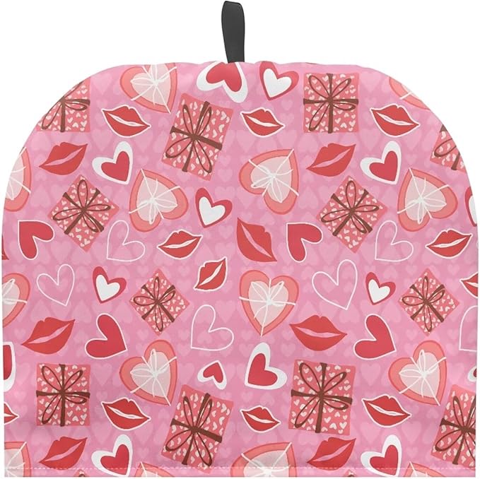 Hudotybom Heart Lips Tea Cozy for Teapot - Insulated Large Cover to Keep Warm - Machine Washable Coffee Pot Cloth Cover - Valentine's Day Decorations