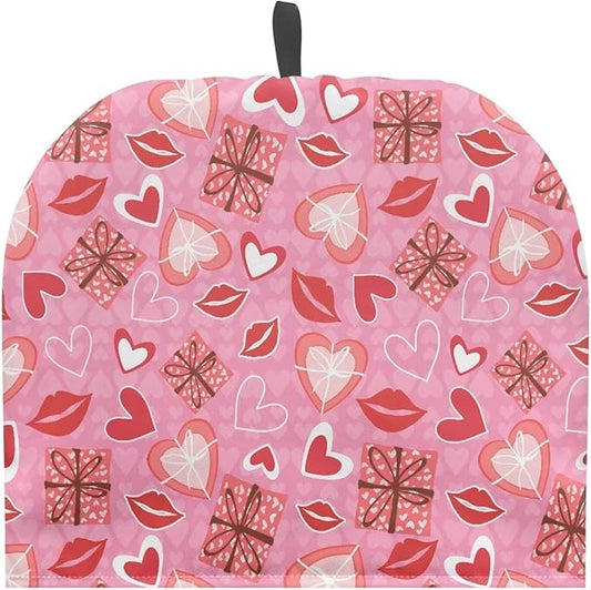 Hudotybom Heart Lips Tea Cozy for Teapot - Insulated Large Cover to Keep Warm - Machine Washable Coffee Pot Cloth Cover - Valentine's Day Decorations